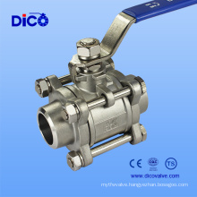 3PC Butt Weld Ball Valve with Locking Handle